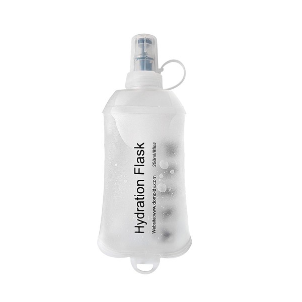 ZESION 250 ml Transparent Frosted Texture Soft Flask, BPA-Free, Running,