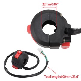 WOOSTAR 7/8" 22mm Handlebar Left Start Switch Assembly Replacement for Taotao Speedy 50 Pony 50 VIP 50 Jet 50 Powermax 150 4 Wheeler 50cc 150cc QMB139 GY6 Scooter ATV Quad