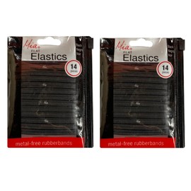 Mia Beauty Flat Elastics Metal-free Rubber Bands Hair Ties Elastic Hair Accessories for Women, Teens, Girls, Thick Hair 2 Packs/28 Pieces - Black