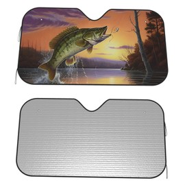 Dujiea Car Front Window Sunshade,Fish Foldable Auto Windshield Sun Shade Uv Heat Sun Visor Protector-Keeps Your Vehicle Cool- 51 x 27.5 in