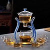 RORA Lazy Kungfu Glass Tea Set Semi Automatic Drip Rotating