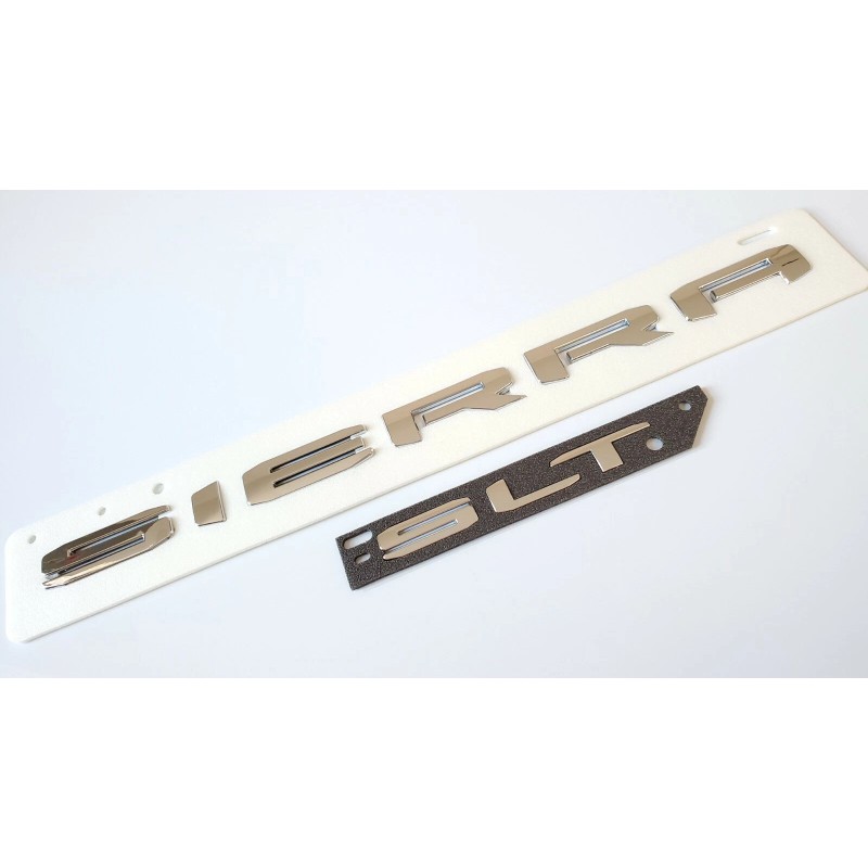 GMC 2PCS Chrome Rear Tailgate SIERRA SLT Emblem GMC Sierra