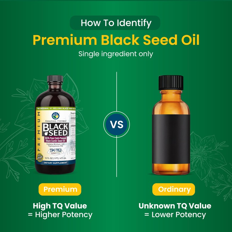 Amazing Herbs Premium Black Seed Oil - Cold Pressed Nigella
