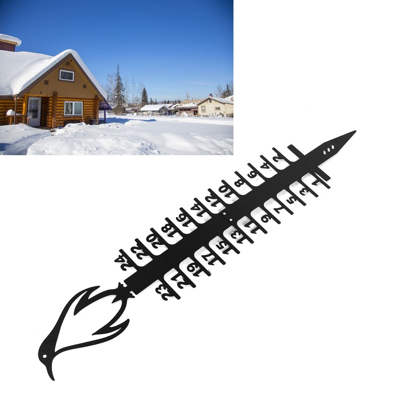 24 Inch Snow Gauge Outdoor Iron Art Decorative Snowfall Measuring