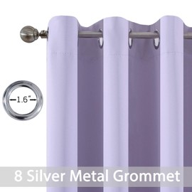 Yakamok Blackout Small Window Curtains with Grommet Top, Room Darkening Thermal Insulated Window Panel Drape for Bedroom Bathroom, 52Wx36L, Lilac, 2 Panels