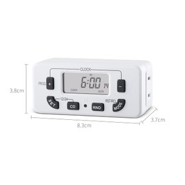 M EGA MEGACUBE 7 Day Programmable Digital Timer Outlet, Indoor Timer with Single Plug-in, Digital Light Timers for Lamp, Fan, Aquarium, 15A 1/2HP, 1 Pack