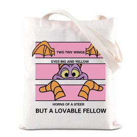 Purple Dragon Merchandise Tote Bag Epcot Figment Lovers Gift Magic Kingdom Gift WDW Cartoon Character Shoulder Bag For Fans (Figment Tote)