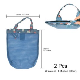 ONEBO 2 Pcs Toiletry Shower Bag for Gym,Quick Dry Shower Caddy with Zipper,Portable Hanging Bathroom Mesh Caddy,for Travel Business Trip, Vacation, Dormitory(26 * 24cm)