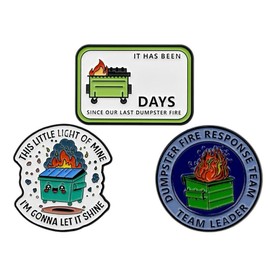 3Pcs Funny Dustbin Cartoon Quotes Brooch Pin – Creative Alphabet Letter Metal Badge, Durable Costume Jewelry for Jackets, Hats & Bags – Unique Novelty Gift for Trash Talk Lovers & Eco-Conscious Friends:_A+B+C