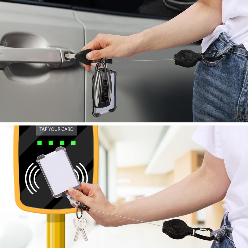 Retractable Key Ring, Extendable ID Card Yo-Yo with 31.5 Inch