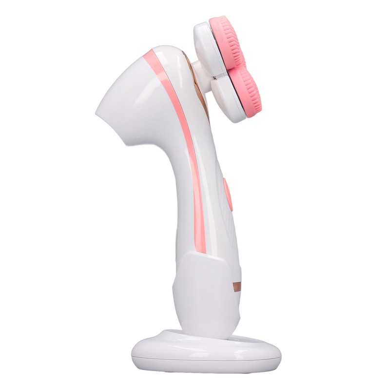 Electric Facial Cleansing Brush 3 Head Massage Facial Exfoliating Silicone