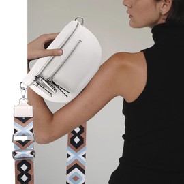 KUNGFUMA Crossbody Fanny Packs for Women Sling Bags with Coin Purse Bumbag Vegan Leather Belt Bag Chest Purse for Travel (White)