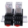 mxuteuk 2pcs HH54P AC 220V/240V LED Indicator Electromagnetic Power Relay