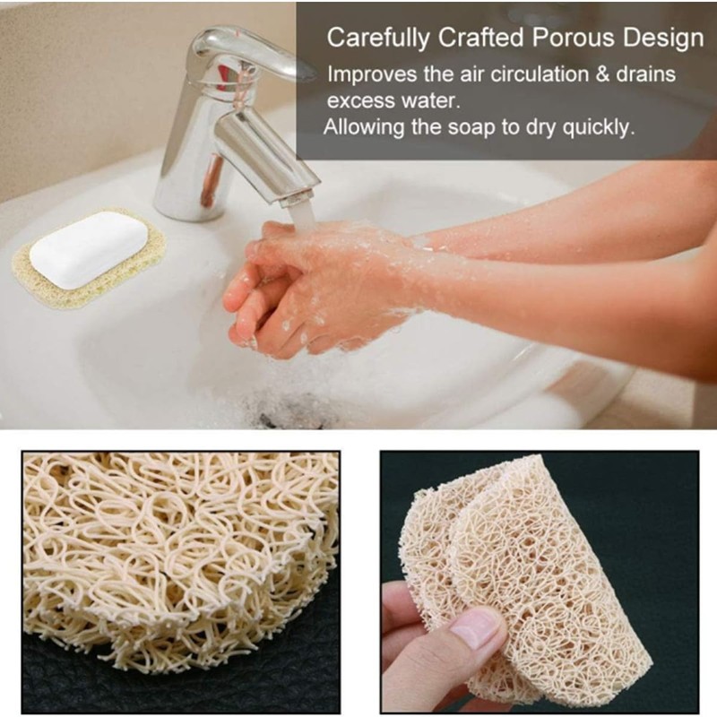 ZHjuju Soap Saver, Pack of 4 Soap Mat, Soap Dish