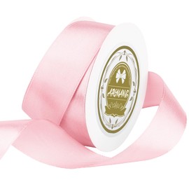 Blush Pink Satin Ribbon 1 Inch x 25 Yards, Solid Color Blush Pink Fabric Satin Ribbon for Gift Wrapping, Crafts, DIY Bows, Wreath, Wedding Birthday Party Decoration Sewing Projects