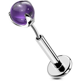 OUFER Titanium Helix Piercing Threadless Labret Lip Bar 16G Push in 6/8/10/12mm Tragus Conch Lobe Earring Jewellery Lip Piercing