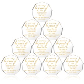 Unittype 10 Pcs Employee Appreciation Gifts May You Be Proud of The Work Thank You Gift Acrylic Retirement Farewell Gift for Women Inspirational Keepsake Office Business Favor(May You Be Proud)