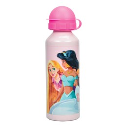 OM SUPPLIES Princess Characters Aluminium Sports Bottle 520ml - Holiday, Back to School Water Drinking Kids Lunch Children Includes Half Size 12pcs (Princess)