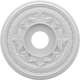 Ekena Millwork CMP16BA Baltimore Thermoformed PVC Ceiling Medallion (Fits Canopies up to 6 1/2"), 16"OD x 3 1/2"ID x 1"P