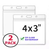 CDC 2 PACK WATERPROOF 4x3 Badge Holder ZIP ID Protector