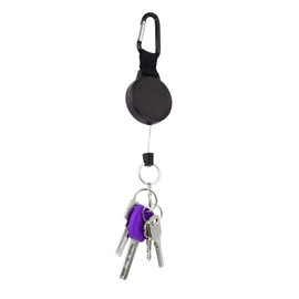 MASIDEF member of the Würth Group Retractable 25" Carabiner Clip with Key Ring for Keys, Ski Pass, Badge, Dog Accessories