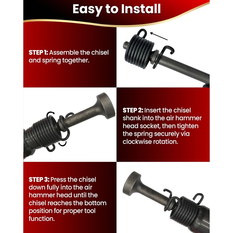 DUPDMKIN 4Pcs Air Hammer Bits Set, Air Hammer Attachments Kit,