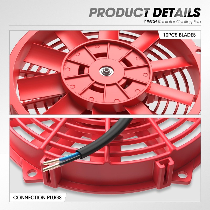 DNA MOTORING 7 Inch High Performace Electric Cooling Slim Radiator