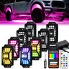 8 Pods 5 Sided RGB Rock Lights for Trucks, App