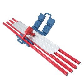 kimllier Concrete Bull Float 48 x 8 Aluminum Round End with 4 Large Red Handle and Carrying Plastic Box Cement Tools Kit Fit for Concrete Finishing