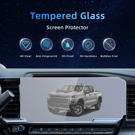 xjzshly Tempered Glass Screen Protector Foil Compatible with 2024 2023 2022 Chevy Silverado 1500/2024 Silverado 2500HD 3500HD 13.4 Inch Touchscreen Accessories Protective Film 9H Anti-Fingerprint HD
