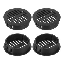 uxcell Round Soffit Vents 1 inch, 8Pcs Black Plastic 35mm Soffit Vent Cover - Circular Air Vent Grille - Air Flows Easily for Bathroom Home, Office, Kitchen, Cabinet, Wardrobe