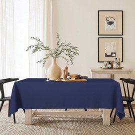Horaldaily Navy Blue Tablecloth 60×60 Inch Square, Stain and Wrinkle Resistant Washable Table Cloth, Decorative Polyester Table Cover for Party Picnic Dinner Decor