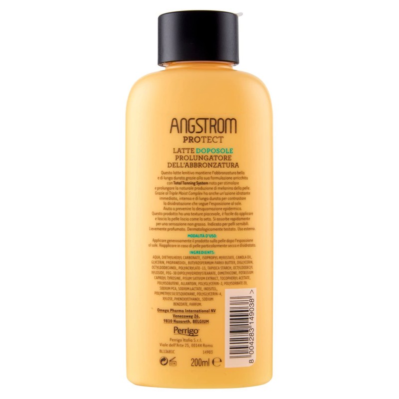 Angstrom Protect Latte Doposole, Azione Lenitiva e Prolungatore dell'Abbronzatura, 200