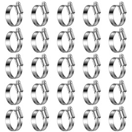 Steelsoft Heavy Duty Hose Clamp Size#16, 1 to 1-5/8 inch Adjustable Worm Gear Drive Hose Clamps Stainless Steel 304 for Fuel Injection Line, Automotive, Radiator, Garden,25 Pack