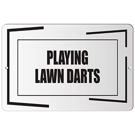 Makoroni - Playing Lawn Darts Hobby - Street Sign 12"x18" Aluminum, Des i83