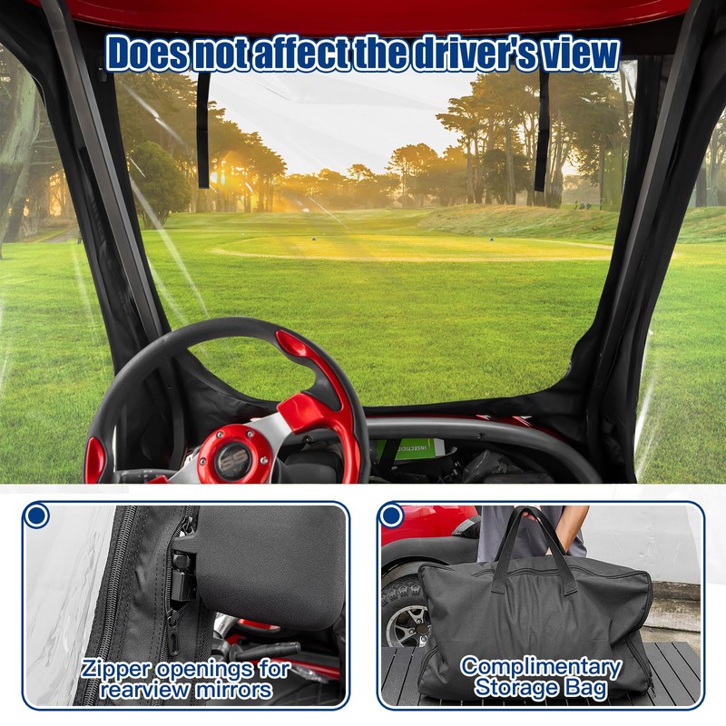 NOKINS 600D Waterproof Golf Cart Deluxe Enclosure for Yamaha G14/G26/G22/G29/Drive