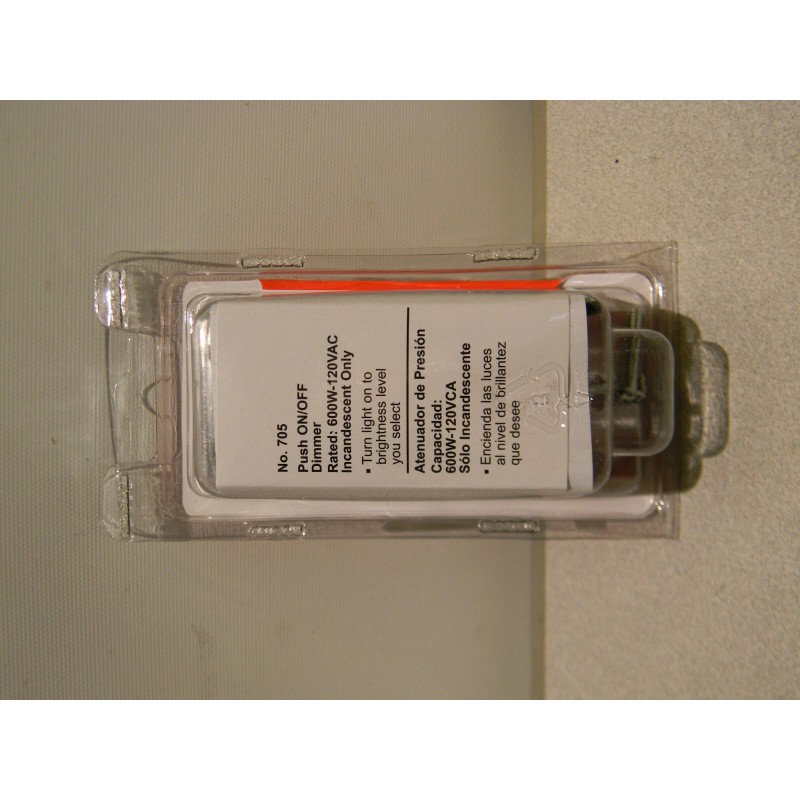 Leviton 705 Rotary Dimmer Push On/Off 600W Incandescent Single Pole