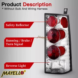 mayello Clear For 03-23 Chevy Express/ GMC Savana Van Tail Lights Brake Lamps Left+Right