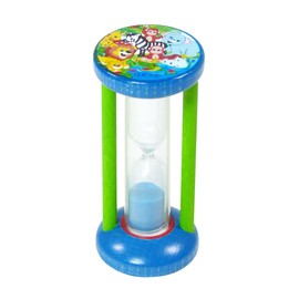 Hess Holzspielzeug 14585 - Zahnputzuhr aus Holz für Kinder, Serie Dschungel, inkl. Sanduhr mit farbigem Sand, handgefertigt, zur täglichen Nutzung beim Zähneputzen