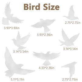 9 Sheets Bird Window Clings, Product and Save Bird Strikes Window Stickers, Glass Door Stickers Decals, Stop Birds Flying into Windows Accessories Home Decorations