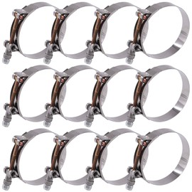 Glarks 12Pcs 76-84mm Stainless Steel T-Bolt Hose Clamps Turbo Intake Soft Hose Intercooler Clamps