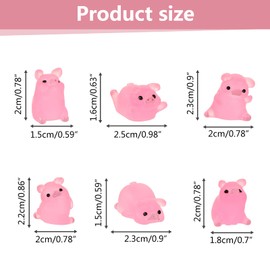 DREMISI 18 Pcs Mini Resin Luminous Pigs Fairy Garden Landscape Aquarium Decoration Potted Plant Decoration Glow in The Dark Miniature Figurines Ornament for DIY Garden Dollhouse Christmas (Pink)