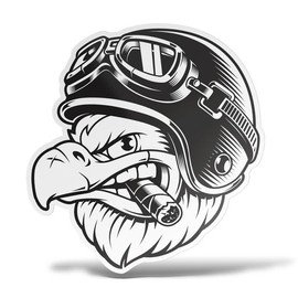 erreinge Eagle Rider Cyclist Sticker PVC Shape for Decal Wallpaper Car Moto Helmet Camper Laptop - 35 cm