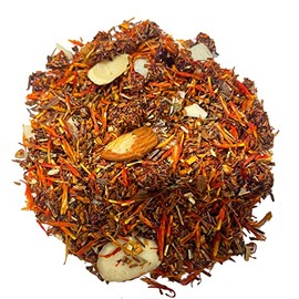 Nelson's Tea Cherry Almond Rooibos Loose Leaf Tea: Blend of Green and Red Rooibos, Chopped Almonds, and Safflower - Almond Tea Experience with Sweet Cherry Notes in Every Sip - Caffeine-Free - Sample 0.4 Oz