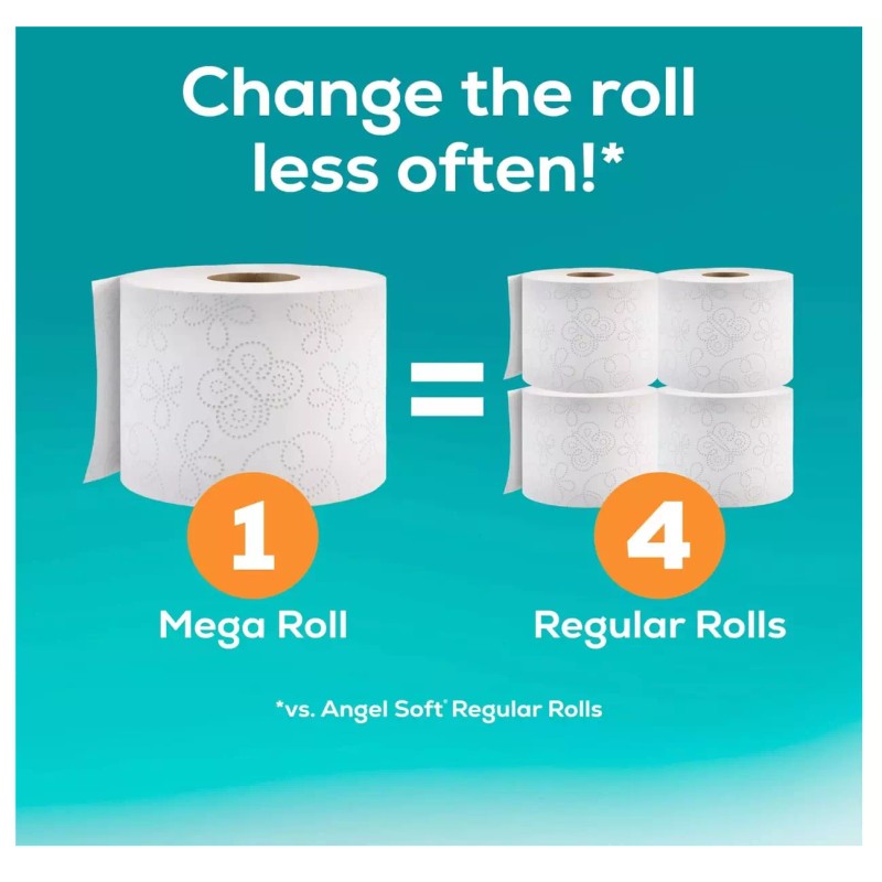 Undisclosed Angel Soft Toilet Paper, 16 Mega Rolls = 64