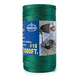 HONGDA Twisted Nylon String, #18 x 1080FT Mason Line String , Nylon Twine for Masonry Job, Trot Line, Decoy Line, Net Making and Mending, Workshop, Crafts, Gardening