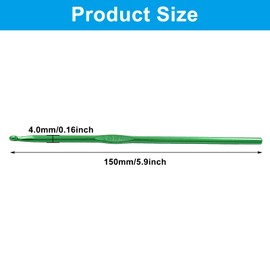 Auvotuis 6Pcs 4mm US Size G (Size 6) Aluminum Crochet Hook Knitting Needles for DIY Craft Yarn, Green