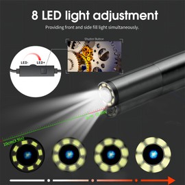 Dual Lens Endoscope Camera with Light, DPduct 1920P HD Borescope Inspection Camera with 8+1 Lights (CA-USB-1T3)