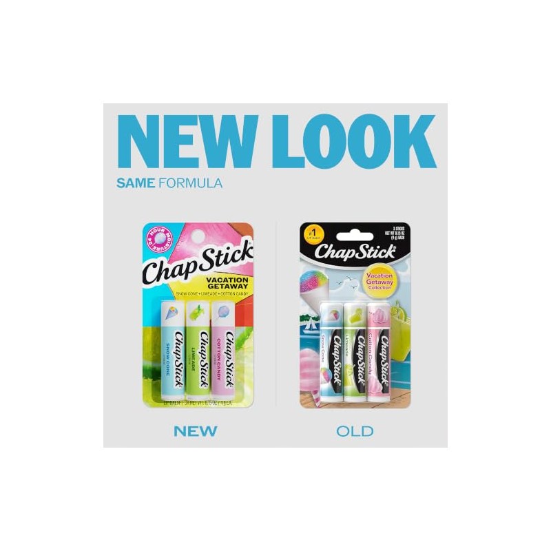 ChapStick Bálsamo Labial, Colección Vacaciones (Cono de Nieve, Limonada y
