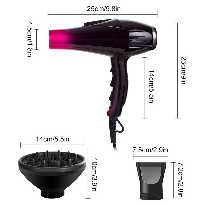 Professional Hair Dryer with Blue Light Far Infrared Negative Ionic